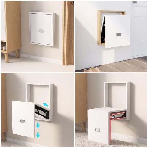 Taburete plegable de pared con acabado efecto madera de alta resistencia 4