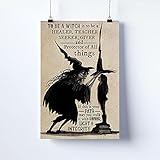 Dreacoss Retro Metal Tin Sign to Be A Witch is to Be A Healer, Witch Wall Art Novelty Funny Home Bar Cafe Garage Halloween Wall Decor Retro Metal Plaque Gift for Friends 8x12 inch