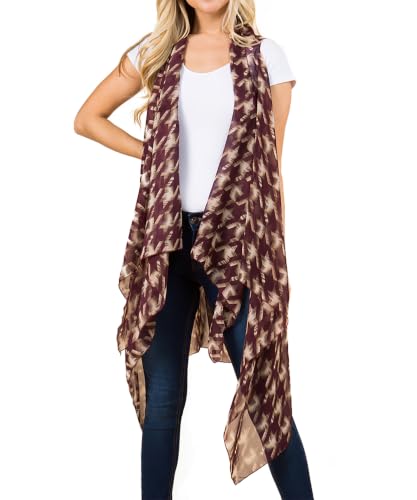Image of Scarfand's Women's Sheer Open Front Lightweight Sleeveless Long Duster Cardigan Vest