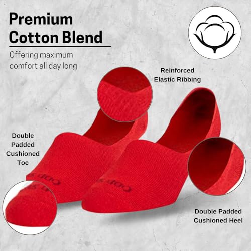 Image of Odd Sox - Basix Unisex Medium No Show Socks - Cotton Blend Low Profile - Heather Colors - Breathable Everyday Comfort