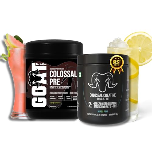 Colossal Pre Workout with Colossal Creatine 2:1 (Micronised Creatine Monohydrate + HCL) Combo | Energy, Strength & Muscle Power | Spicy Guava & Nimbu Pani-picture-22