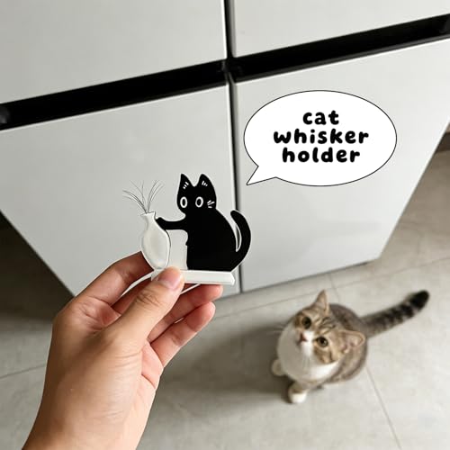 Imán decorativo para refrigerador gato negro acrílico miniatura 2