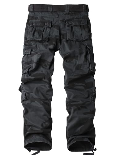 Men's Camo Cargo Work Pants Cotton Tactical Ripstop Casual Combat Pants with 8 Pockets - Image 3