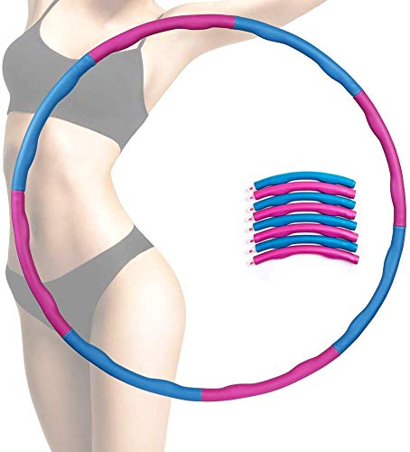 Seilent Hula Hoop Exercise Hoop, Weight Loss Hoop Gymnastics Hoop ,Weighted Fitness Exercise Hula Hoops for Adults Foam Padded 73-98cm Wide Sports Detachable Hula Hoop