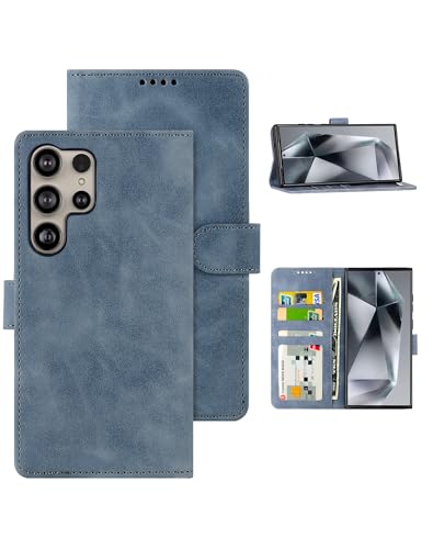 Étui portefeuille Samsung S24 Ultra en cuir PU et TPU avec fente carte