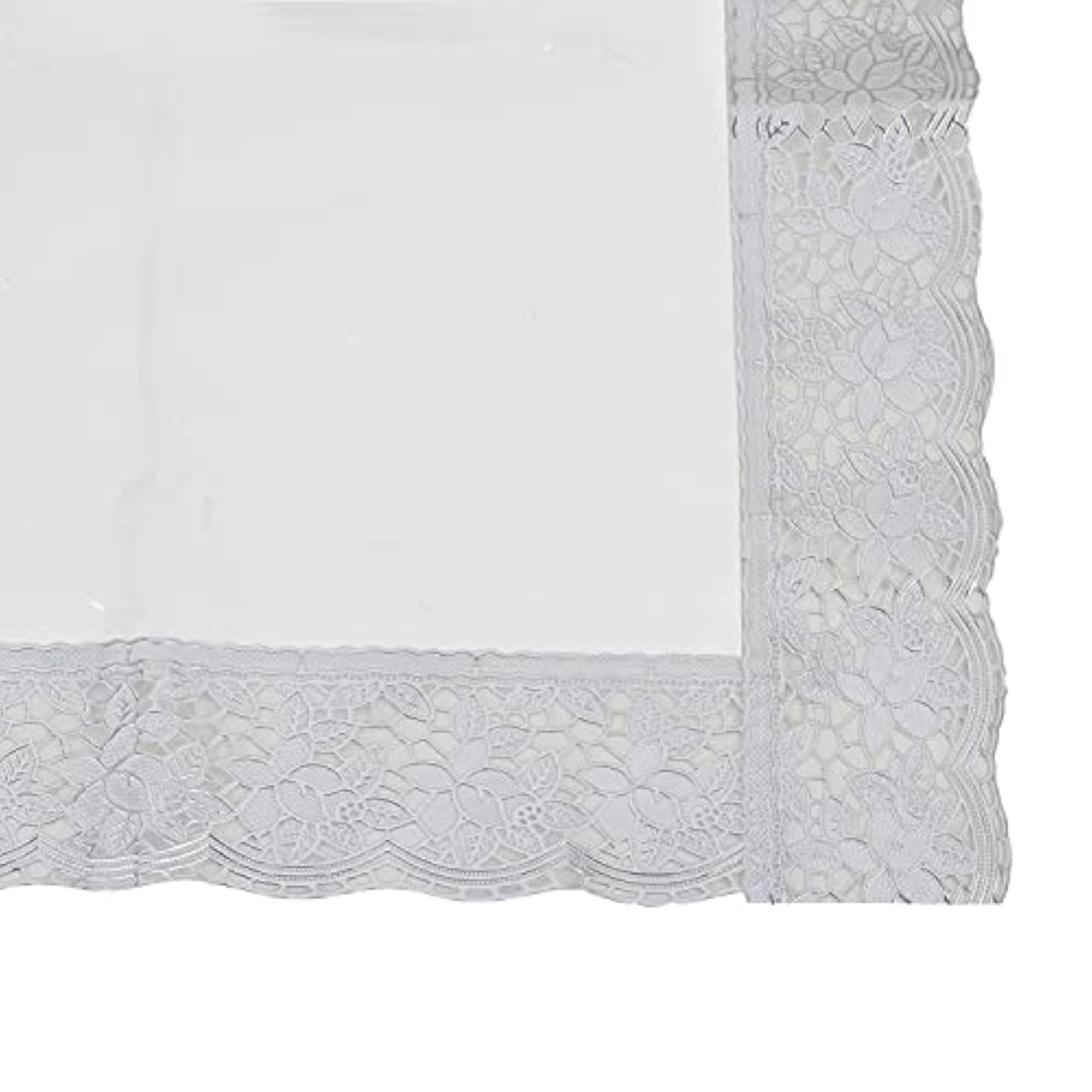 Transparent Dining Table Cover with White Lace Border, Waterproof
