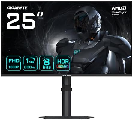 GIGABYTE 24.5 G25F2 200Hz 1ms SS IPS Full HD FreeSync HDR Pivot Flat Gaming Monitör - Görsel 1