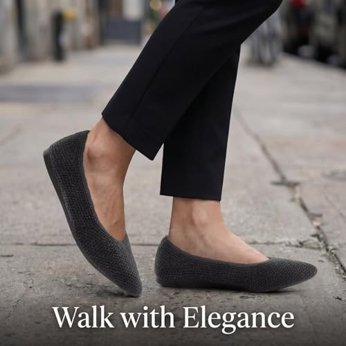Image of Frank Mully Womens Pointed Toe Flats Knit Dress Shoes Comfort Women Shoes Softable