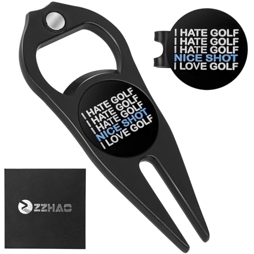 ZZHAO Golf Divot Tool and Golf Ball Marker, Divot Repair Tool，Golf Accessories for Men, Funny Gifts for Men, Tools for Men