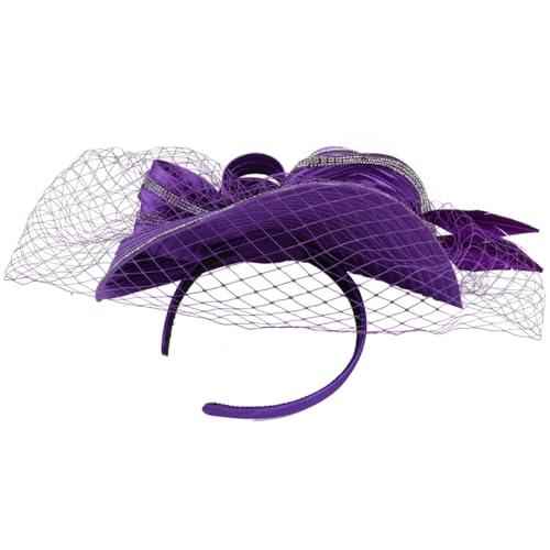 Chapeau bibi en résille violet léger qui ne glisse pas des cheveux