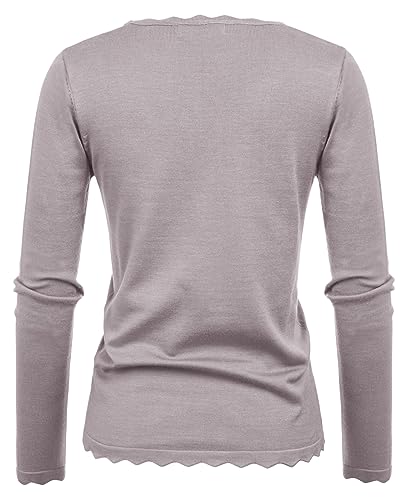 Image of GRACE KARIN Fall Sweaters for Women 2026 Long Sleeve Crewneck Business Casual Tops High Stretchy Knit Fitted Pullover Sweater