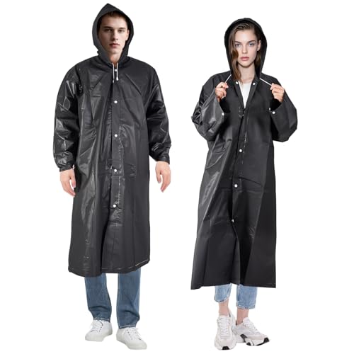 LEBEXY Regenponcho Damen Regencape Herren mit Kaputze | Regenjacke festival...