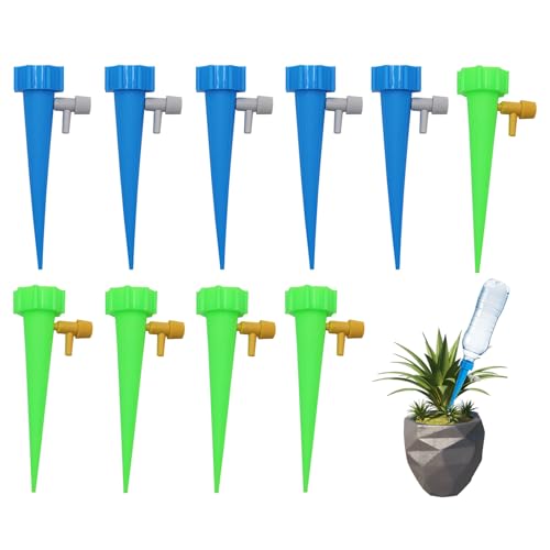 DHWEKU Irrigazione Automatica per Vasi,10pcs Irrigazione a Goccia Automatica, Adatto a Tutte Le Bottiglie, per Piante da Interno ed Esterno