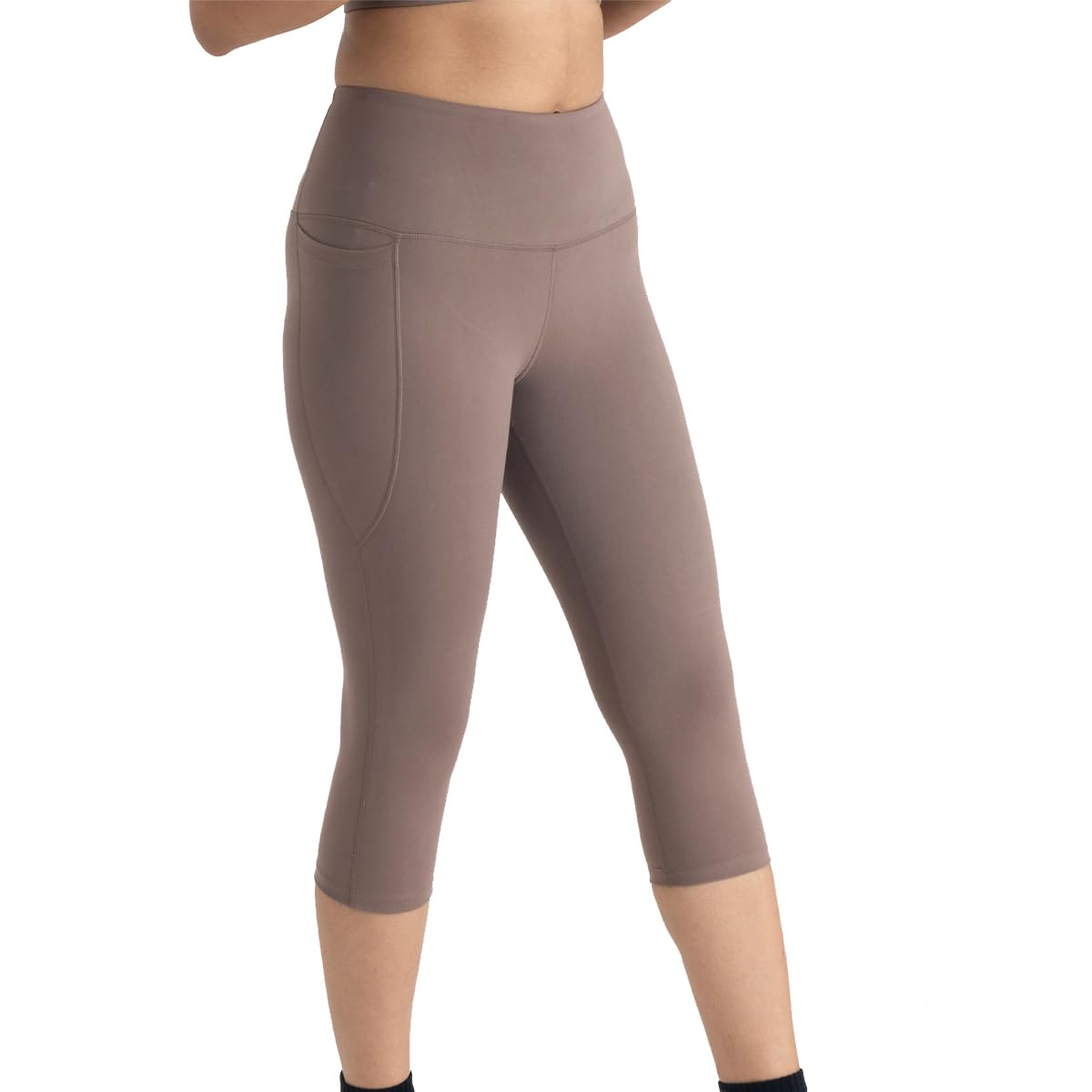 hunnit 3/4th Leggings for Women | High Waisted Capri Leggings | 4 Way Stretchable Leggings for Women | Moisture Wicking | Active Wear Leggings for Women for Yoga, Workout-picture-4