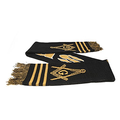 Mason Masonic Reverseable Scarf - Black and Gold