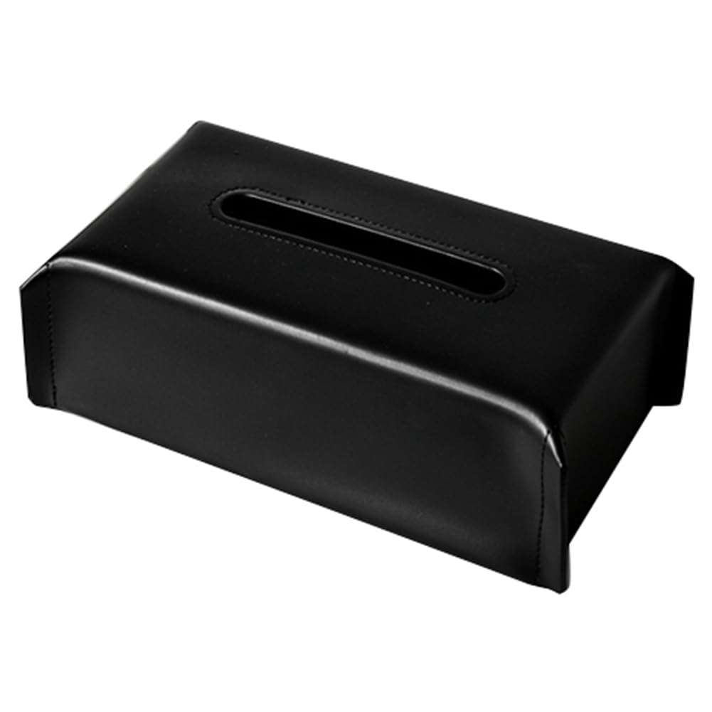 CTRLZS Tissue Box Leather Napkin Case Luxury Paper Cover Living Room Tissue Paper Holder Desktop Home Tabletop Decoration Black