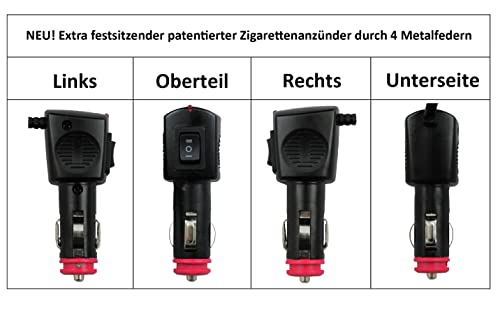 Obbomed Sh-4160F Patented 4-Claw Ultra-Tight Fit Plug 12V Seat Cushion With Lumbar Support For Cold Winter, Color Black #TOP1