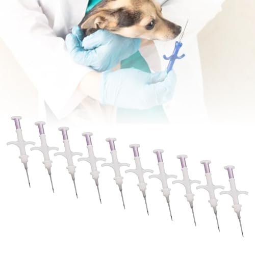 Yanmis 10 Pack Universal PET Microchip, IS011784/5 FDX-B 134,2 kHz 125kHz PET-ID-Tags, 512bit Tiermikrochip für Hunde Katzen Tierfleisch Geflügelfisch (1,25 * 7 mm)