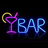 Neon Bar Sign Lights for Living Room Wall Decor, 8 LED Lighting Modes, Battery/USB Powered with...