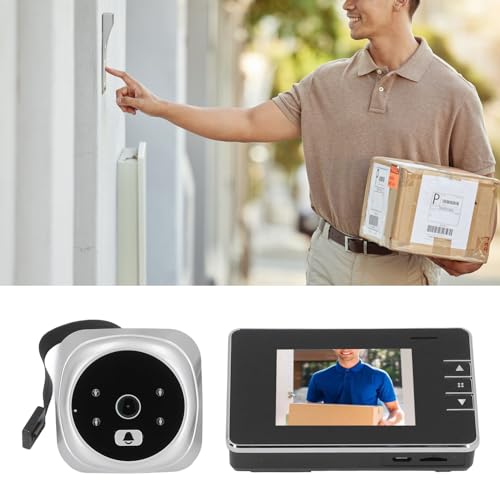CHICIRIS Caméra Judas, Sonnette Vidéo WiFi avec écran LCD 3 Pouces 1080P, Grand Angle de 120 Degrés, Vision Nocturne, Détection de Mouvement, Audio Bidirectionnel, pour Porte