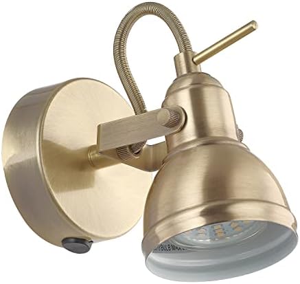 Unique Industrial Designed Satin Nickel Switched Wall Spot Light by Happy Homewares