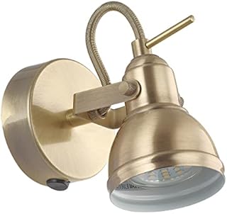 Unique Industrial Designed Satin Nickel Switched Wall Spot Light by Happy Homewares