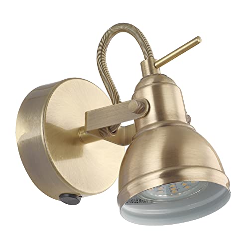 Unique industriel conçu antique laiton spot mur lumière avec interrupteur par Happy Homewares Cover