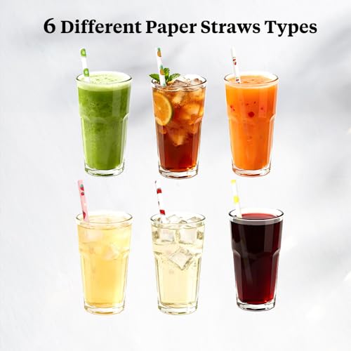 100 pitillos de papel desechables para beber miniatura 7
