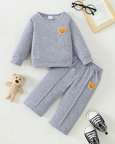Image of Weebaby Toddler Girl Clothes Infant Girl Sweatsuit Baby Pant Set Outfits Fall Winter Clothing Little Clothes for Girl