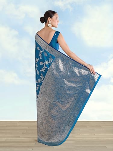 Image of Monjolika Fashion Women's Banarasi Silk Zari Woven Saree With Dupatta