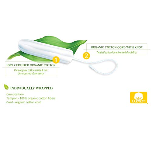Organyc - 100% Certified Organic Cotton Tampons - No Applicator, Free from Chlorine, Perfumes, Rayon, and Chemicals - Image 6