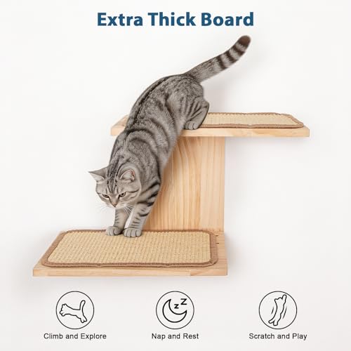 Estantes de pared para gatos forma árbol 2 plataformas miniatura 4