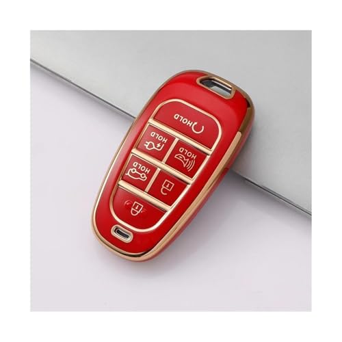 Coque porte-clés Hyundai à 6 boutons rouge pour Tucson et Santa Fe