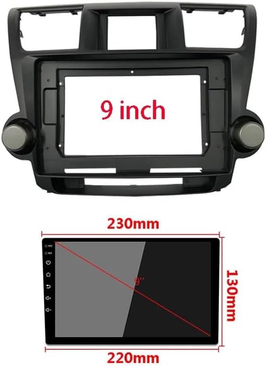 9/10 Inch Car Radio Frame Kit Compatible with Highlander 2008-2013 Audio Stereo Dash Panel Mounting Center Console Holder Bezel(10.1 inch,Model B)