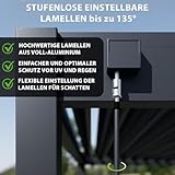 Pavillon Pergola 3x4m Terassenüberdachung freistehend mit Lamellendach verstellbar Gartenpavillon Hardtop wasserdicht stabil Winterfest Voll-Aluminium Grillpavillon wetterfest Weide Deluxe Anthrazit