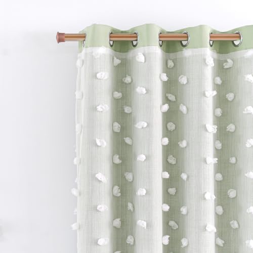 Image of Green Room Darkening Curtain for Girls Nursery Bedroom 52x84 Inch