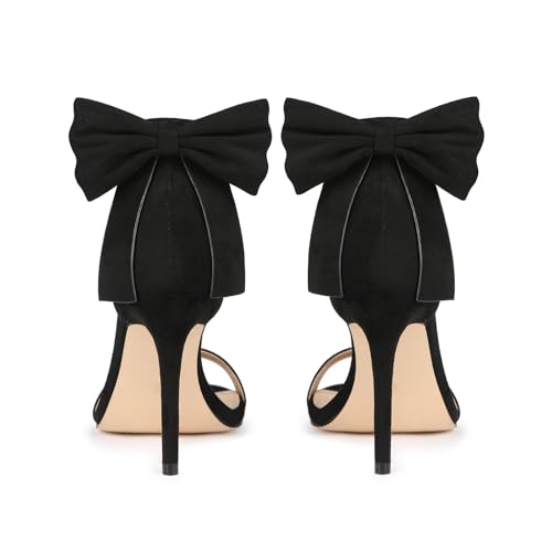 Women's Bow Tie Ankle Strap High Heels Sandals Open Toe Party Wedding Dress Stiletto Sandals3