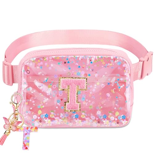 Image of Initial Fanny Pack for Girls - Belt Bag for Teens Kid Teen Girl Kid Birthday Gift Pink T
