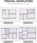 Percover Compression Packing Cubes 4-Piece Set, Packing Cubes Compression for Travel with Label Pockets, Travel Organizer for Carry On & Checked Luggage, Purple
