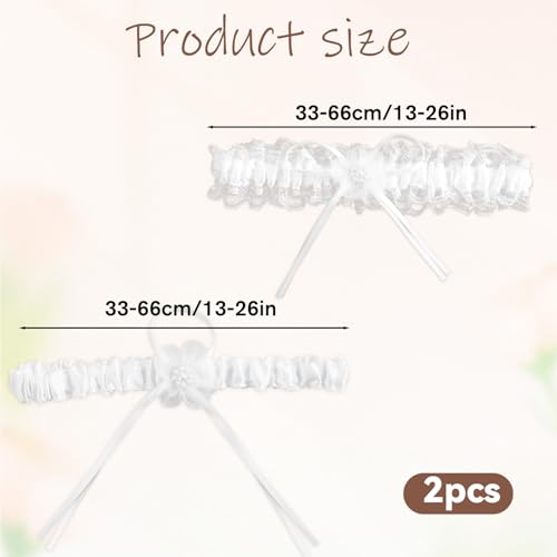 Bride Wedding Garter White Lace Floral Bridal Garter Elegant Bride Garters with Pearl Bridal Accessories for Women and Girls2