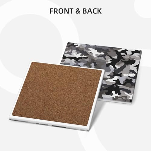 Dessous de verre céramique camouflage x6 avec support pour table - 3