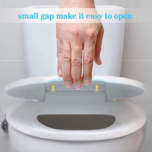 MUYE Elongated Slow-Close White Toilet Seat Never Loosen Removable Toilet Seats No Slamming Easy Installation & Clean