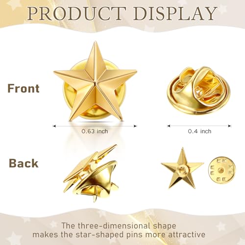 Image of Unittype 200 Pcs Star Badge Lapel Pin Veterans Day Star Pins Award Pins for Labor Day 4th of July Independence Day Celebration Memorial Day