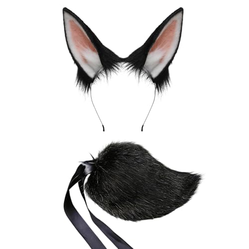Queue de lapin et serre-tête en fausse fourrure pour costume Halloween et déguisement fête