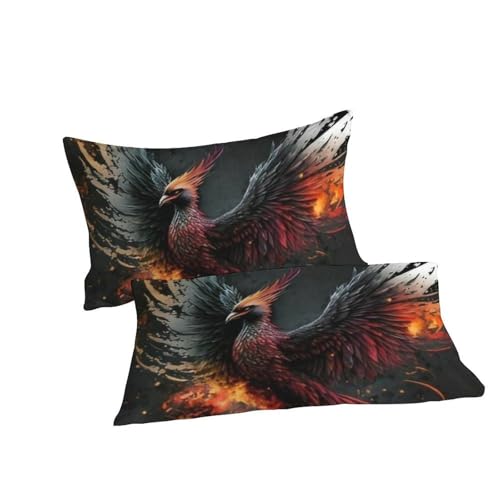 Ensemble d'impression 3D Feu Le Phoenix Super King 260x220cm avec 2 taies