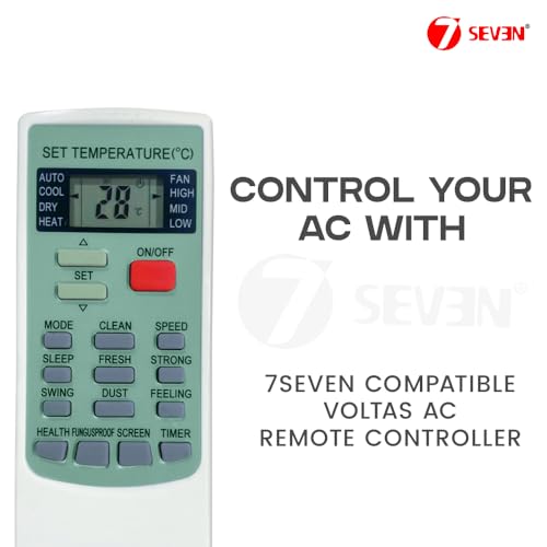 Image of 7SEVEN Compatible Air Conditioner remotes for Original Voltas AC Remote Control Suitable for 1 1.5 2 ton Split or Window ac - Match Exactly with Old Model 45 Remote for Better Performance