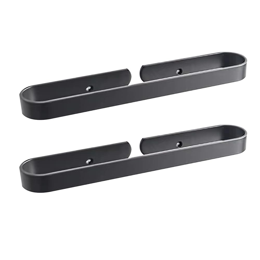 Toalleros de cocina y baño en aluminio negro mate de 30 cm para instalar sin taladrar