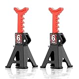 Chanmoo 1/24 RC Toy Jack Stands 1/18 Simulation 6 Ton Metal Adjustable Mini Jacks Stand for 1:18 1:24 Scale Crawler Car Axial SCX24 Kyosho Tamiya HSP FCX24 TRX4M SCX24 AX24 Ford Bronco (Black, 2 PCS)