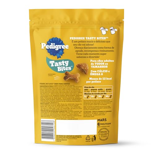 Petisco Pedigree Tasty Bites para Cães Adultos Sabor Frango Saboroso 80g
