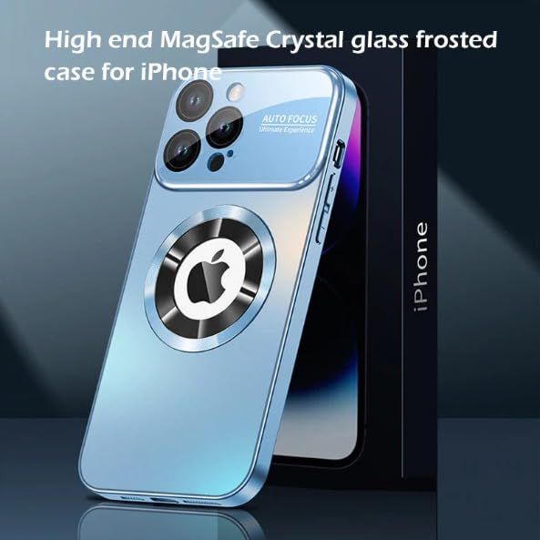 Image of MILLION CASES Back Cover Case for iPhone 15 Pro Shockproof Protective Frosted Glass Window Sheath Case for Men & Boys(Black)